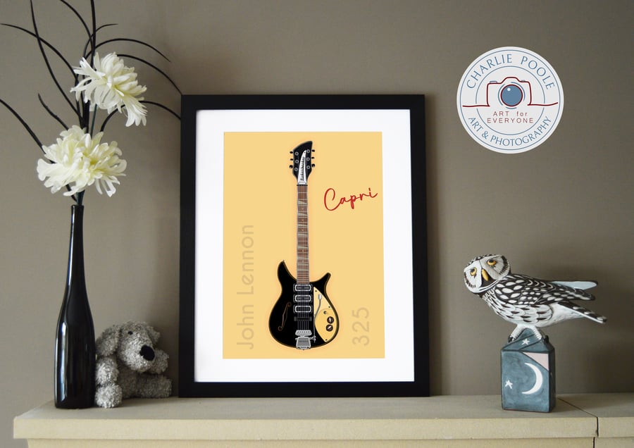 Rickenbacker 325 Capri - 1958 - John Lennon - Original Digital Art Print A3