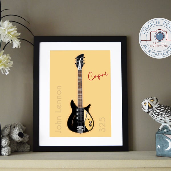 Rickenbacker 325 Capri - 1958 - John Lennon - Original Digital Art Print A3