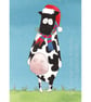 Cow Christmas Card A6 - Image 1