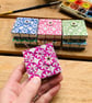 Tiny Watercolour Sketchbook with Hand-printed cover. Garnet.