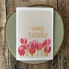 Tulip Happy Birthday Card: Hand-Drawn Floral Illustration