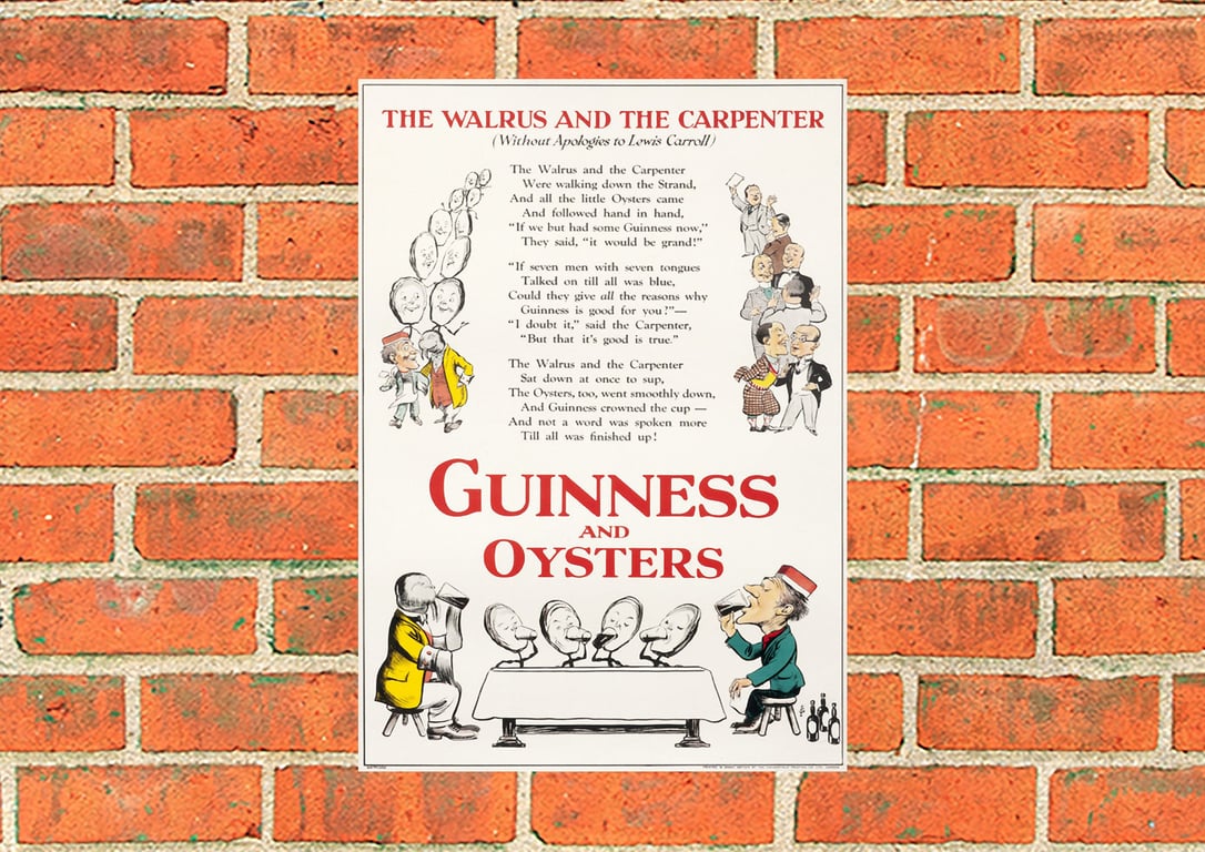 Guinness metal sign. Guinness and Oysters. Suitable for Bar, Mancave