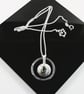 Silver Circle Necklace with Abalone Shell - Image 8