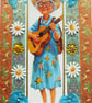 Rock Chick Grandma - Hand Crafted 3D Decoupage Greeting Card - Blank - 3297 - Image 1
