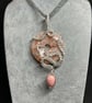 Sunstone Wire Wrapped Snake Pendant with Pink Opal