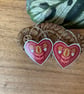 Folk heart recycled tin and silver earrings (large) - Image 2