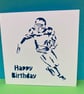 American Football Card - Football Player - Greeting Card - Paper Cut, Papercut - Image 2