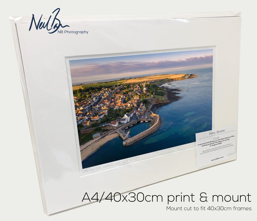 Crail & Crail Harbour, East Neuk of Fife, Scotland - A4 (40x30cm) Unframed Print