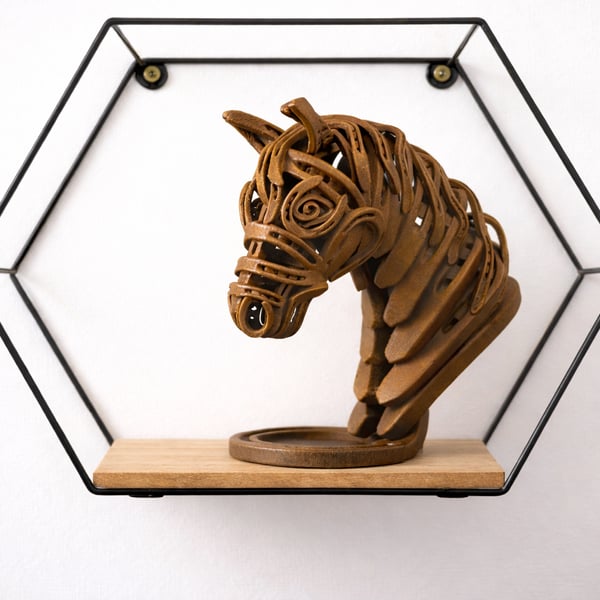 Handmade Geometric Horse Head Sculpture