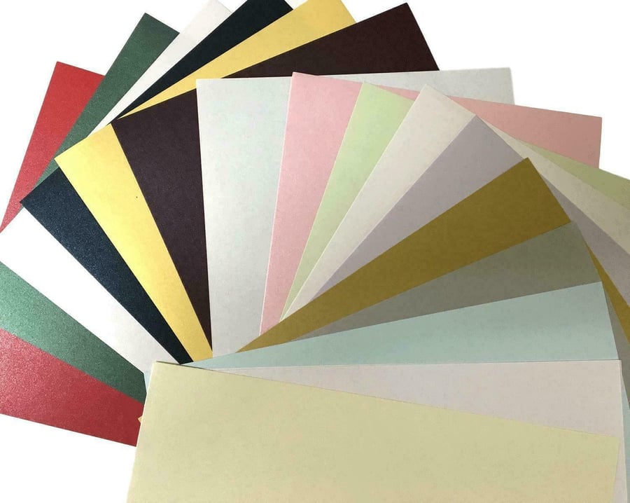 20 Sheets of Pearlescent Shimmer Papers Various Colours