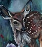 Whisper of the Woodland – Original Fawn Mixed-Media Painting - Image 2