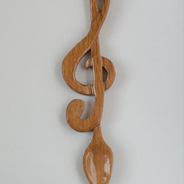 Unique Wooden Oak Treble Clef Love Spoon 