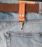Leather Keyring Tactical Belt Dangler Spring Clip Hook Riveted - Image 2