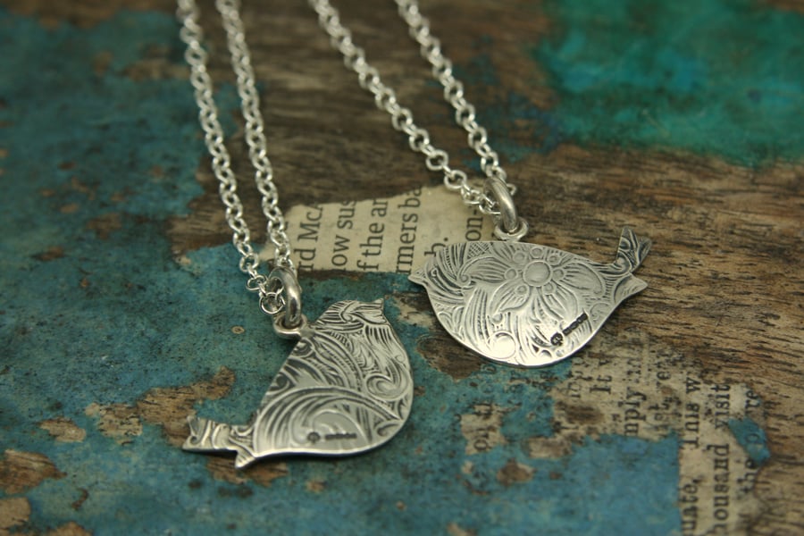 Little birdie pendant sold in aid of Breast Cancer Care 