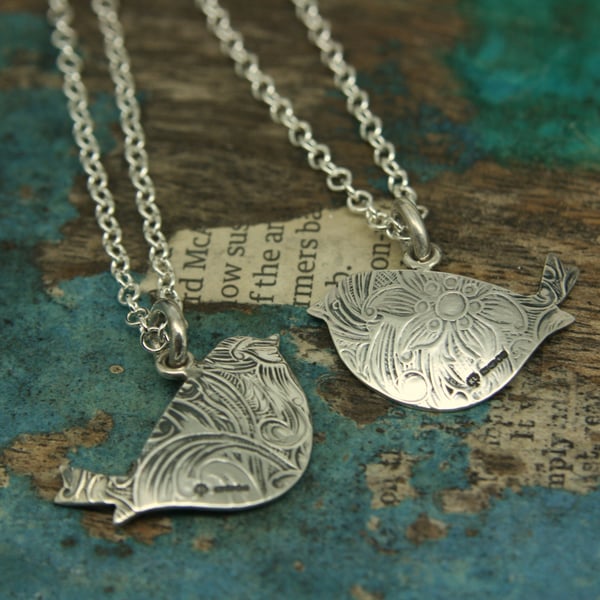 Little birdie pendant sold in aid of Breast Cancer Care 