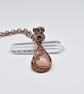 Peach Moonstone and Copper Wire Wrapped and Woven Pendant - Image 7