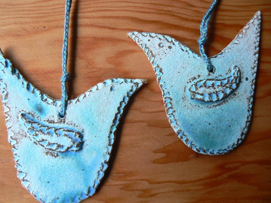 Turquoise Birds in ceramic