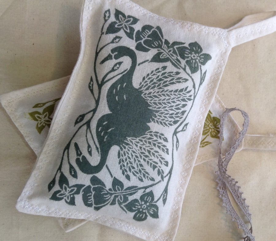 Hand printed Lavender Sachet