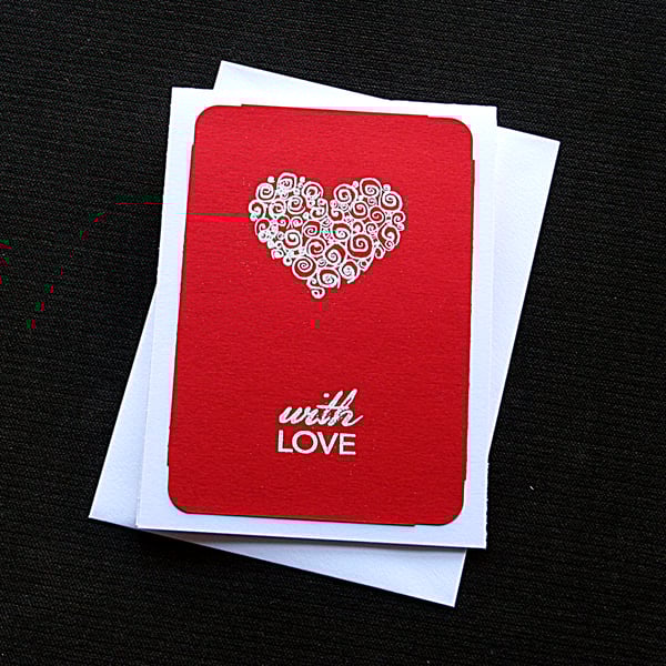 Swirls of Love - Handcrafted Anniversary or Valentines Card - dr19-0009