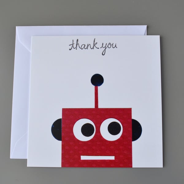 Red Robot Thank you Card