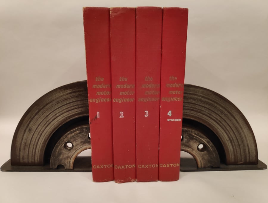 Vented Brake Disc Bookends - Reclaimed, Industrial Homeware