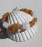 Aventurine & Crackled Clear Quartz Crystal Gemstone Bracelet
