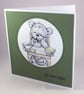Handmade birthday card - thoughtful bear - Image 5