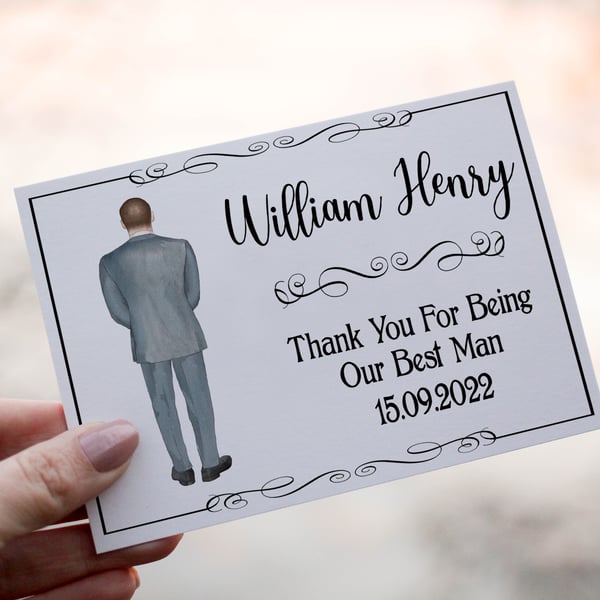 Best Man Wedding Card, Thank You Best Man Card, Custom Wedding Card