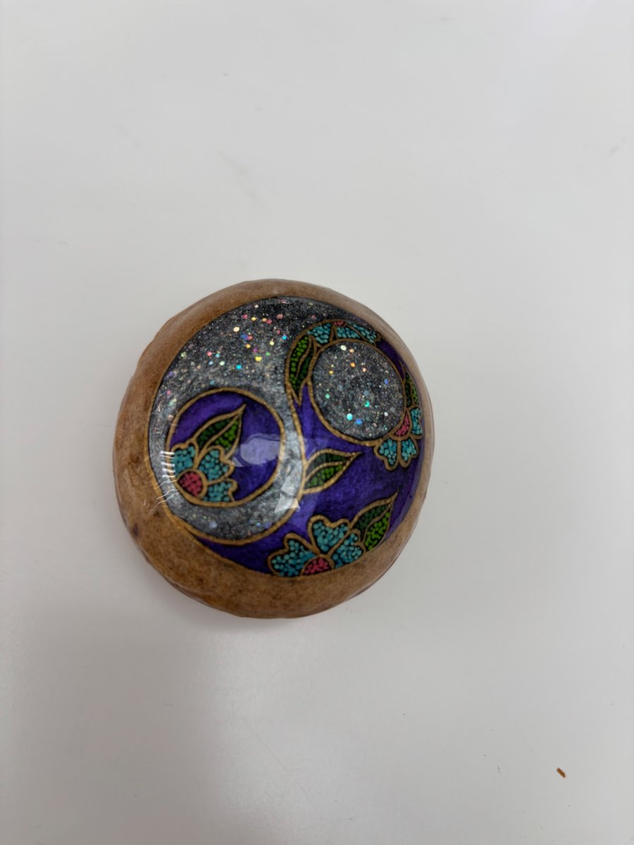 Hand painted yin yang rock.