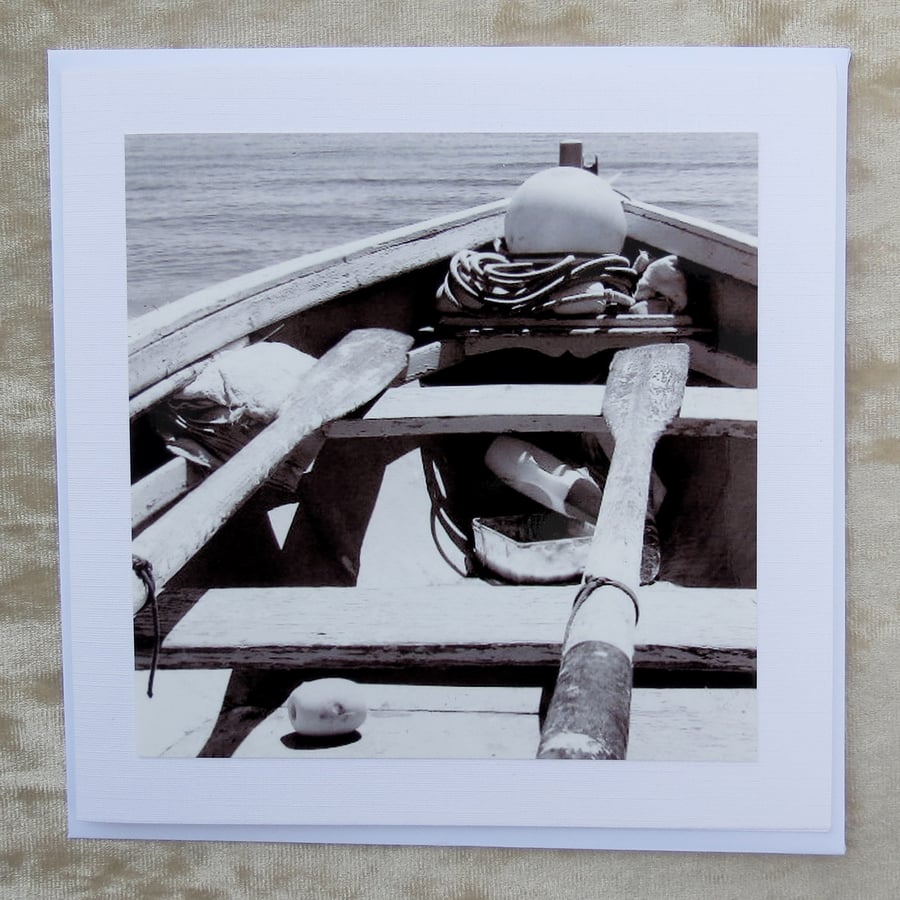 Bon Voyage.  Nautical card.  Blank inside for your own message.