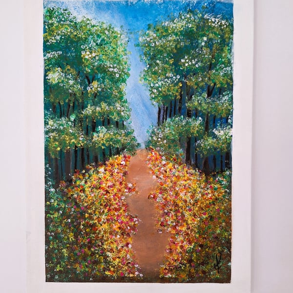 Original Acrylic Art - Abstract Paintings - "Walking through the forest"