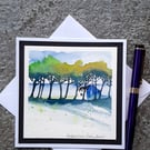 White Cottage Handpainted Blank Card. Letterbox Gift. Keepsake