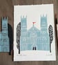 York Minster, Original Linocut, Architecture Lino Print by Giuliana Lazzerini - Image 1