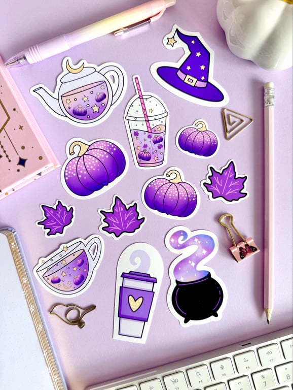 Witches Brew Halloween Sticker Pack, Autumn Stickers.