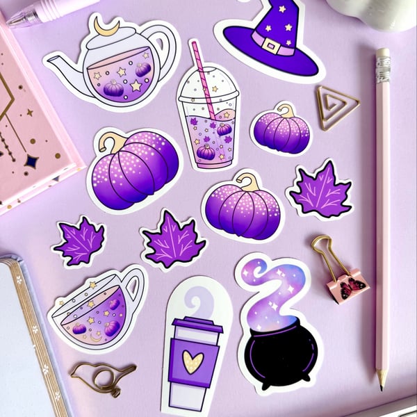 Witches Brew Halloween Sticker Pack, Autumn Stickers.