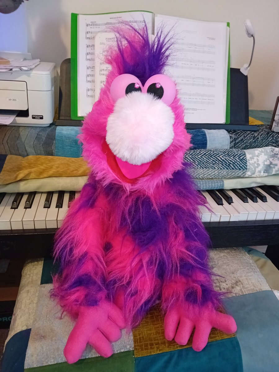 Pink monster puppet 