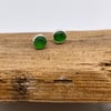 Bottle Green Sea Glass Stud Earrings