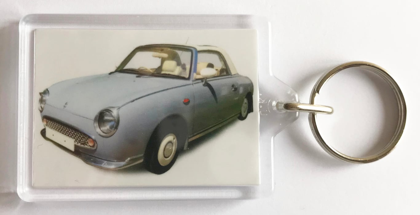 Nissan Figaro 1991 - Keyring with 50x35mm Insert - Car Enthusiast