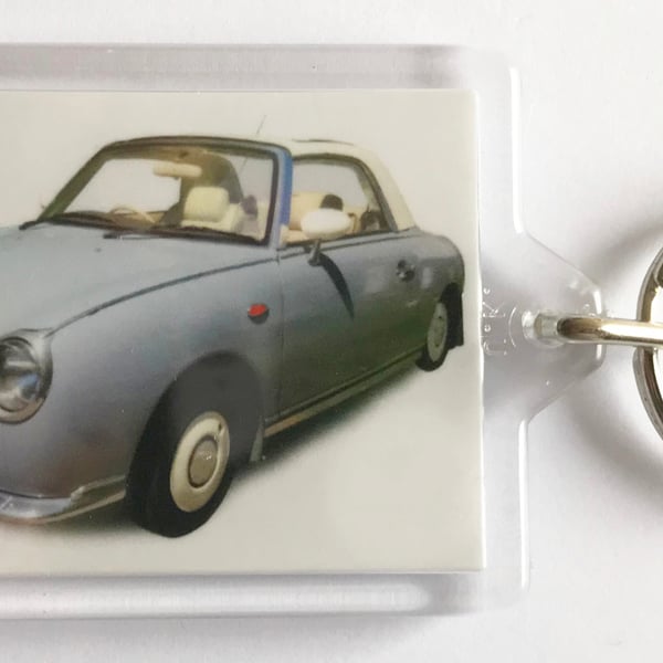 Nissan Figaro 1991 - Keyring with 50x35mm Insert - Car Enthusiast