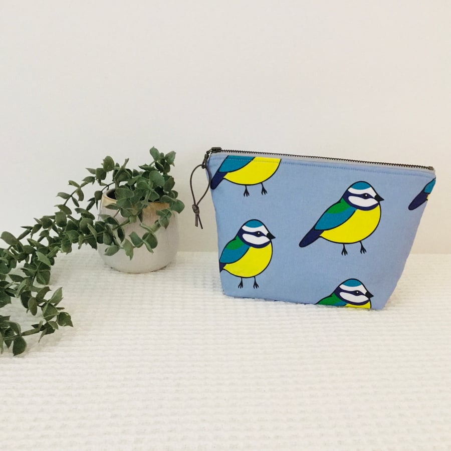 Blue Tit Make Up Bag  Swim Pouch 