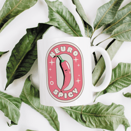 Neuro Spicy - Pink Chilli Mug: Neurodiverse Awareness Mug, Spectrum Gift