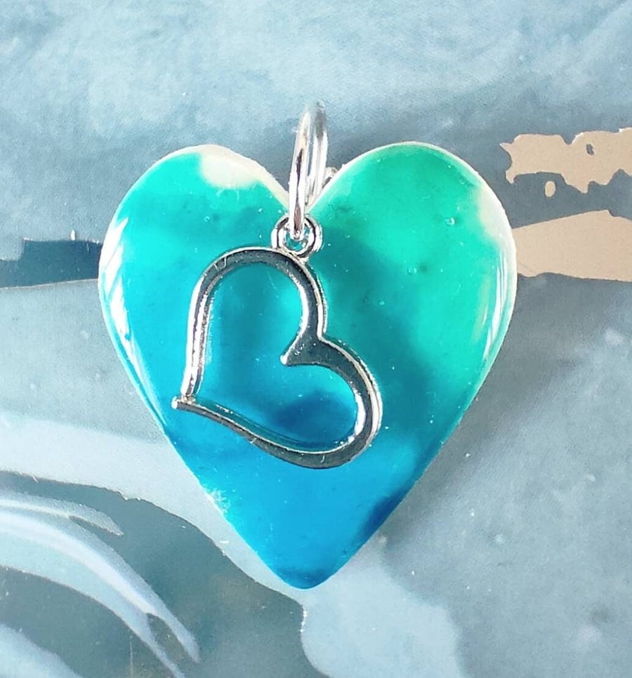 Sea Theme Valentine Heart Pendant