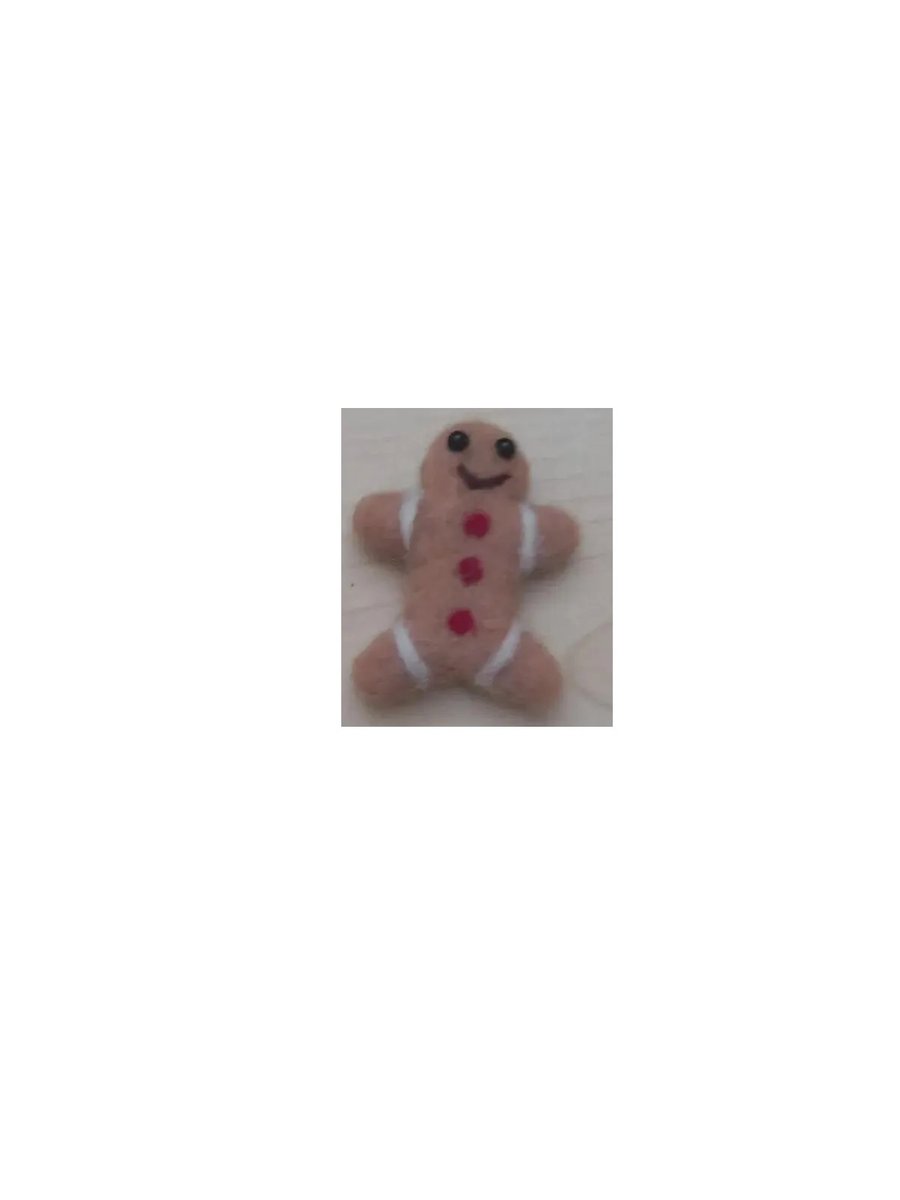 Gingerbread man Christmas Patch needle felt Handcrafted OOAK