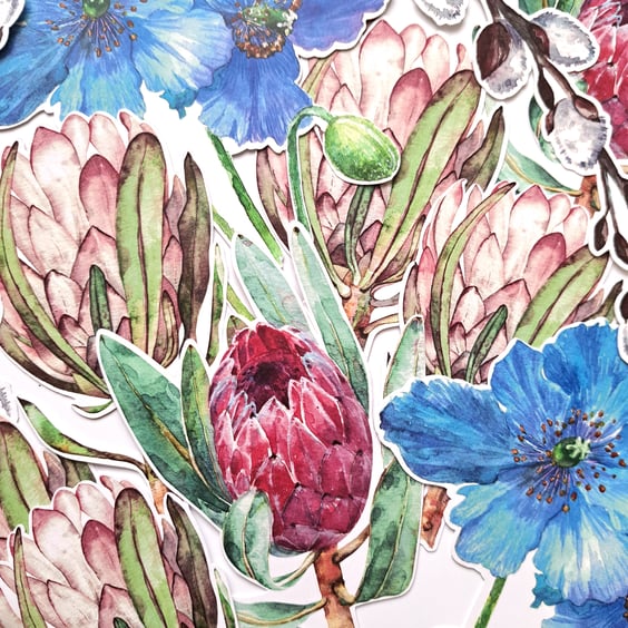 Large Flower Head die cuts, embellishments, card toppers, floral card toppers