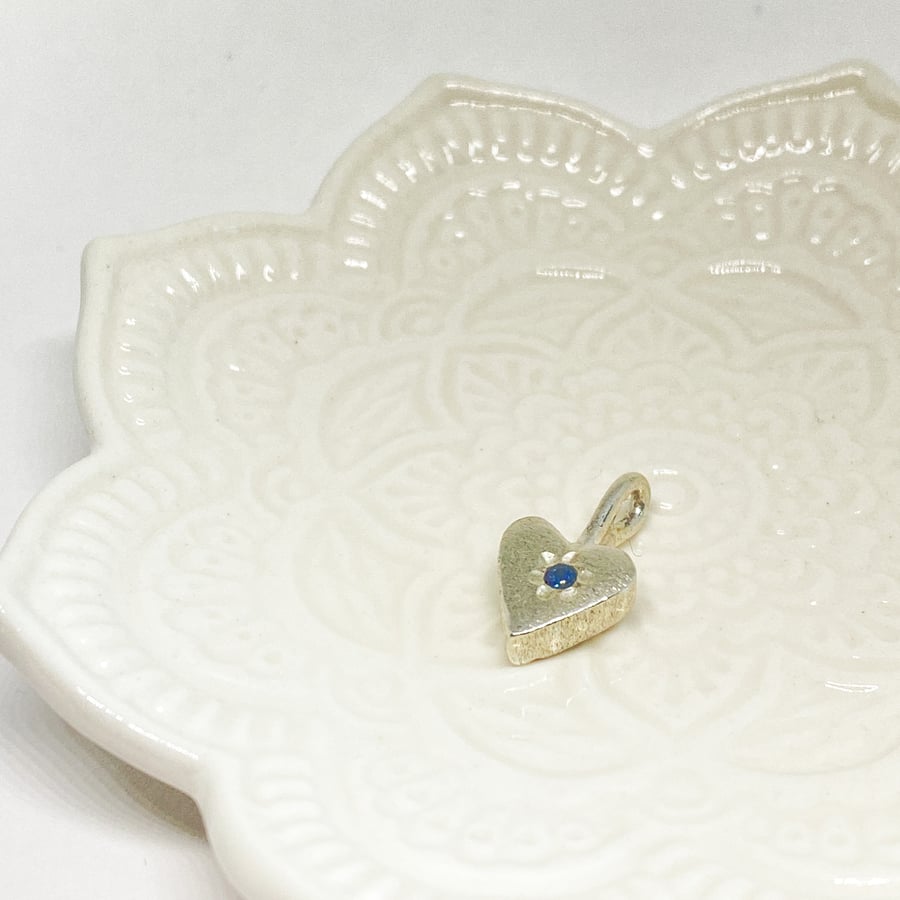 London Blue Topaz Silver Heart Pendant