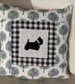 Scottie Dog Panel Applique Cushion - Image 1