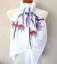 Dragon Scarf - Mythical Fantasy Dragons Fashion. White. Lightweight