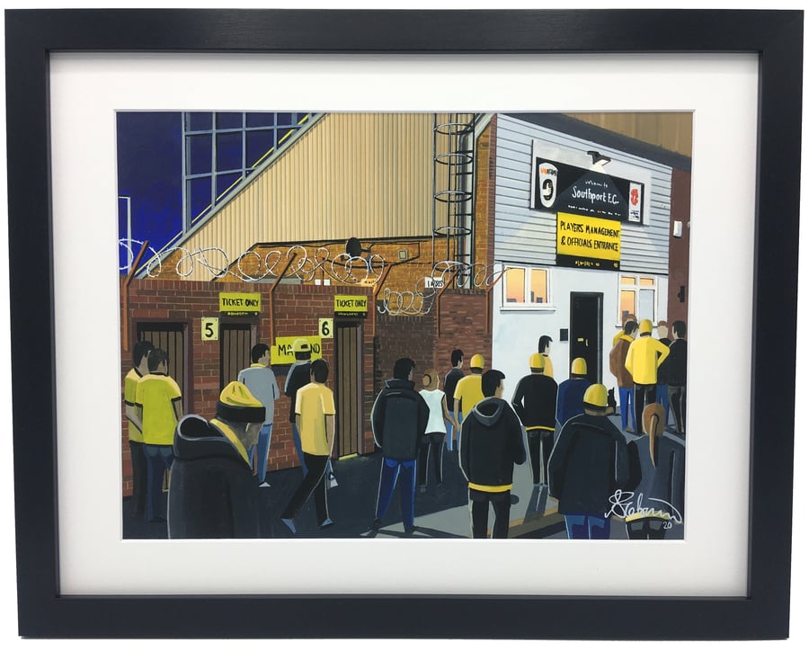 Southport F.C, Haig Avenue Stadium, High Quality Framed Football Art Print.