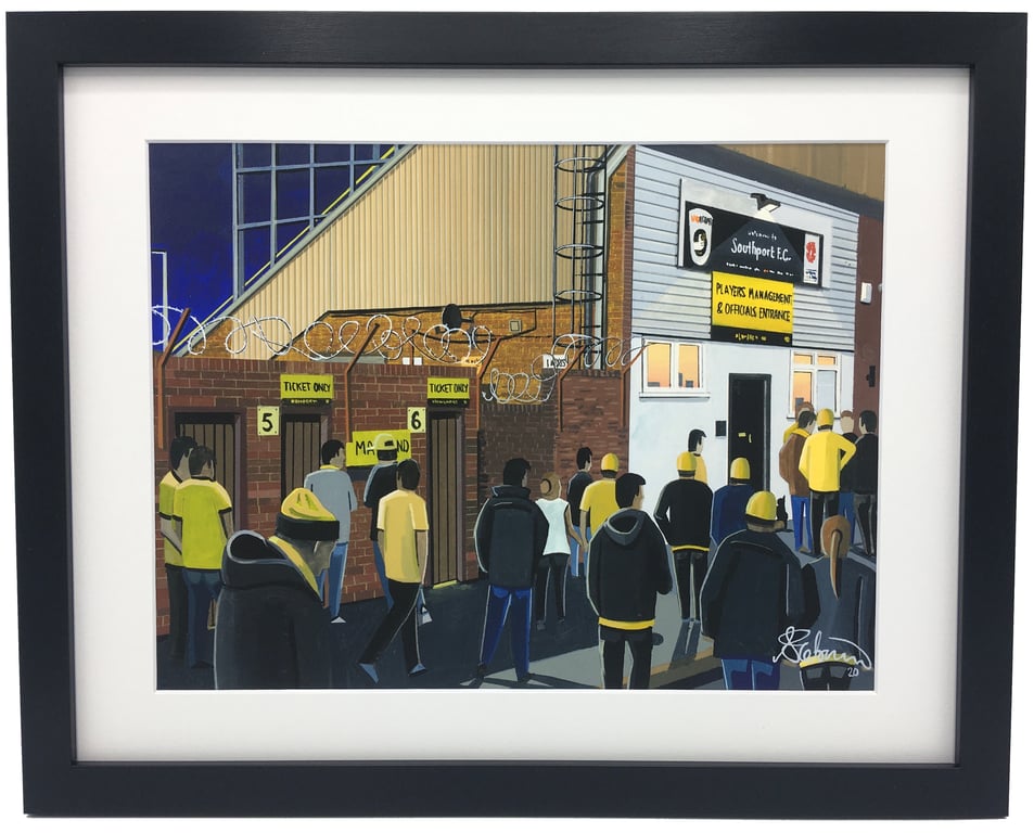 Southport F.C, Haig Avenue Stadium, High Quality Framed Football Art Print.