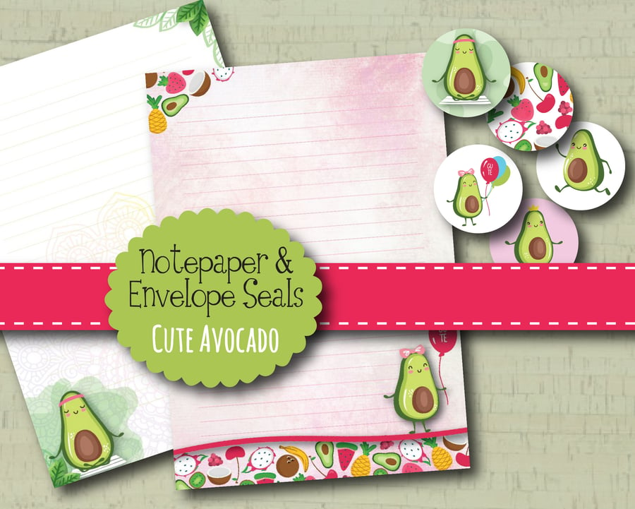 Letter Writing Paper Avocado